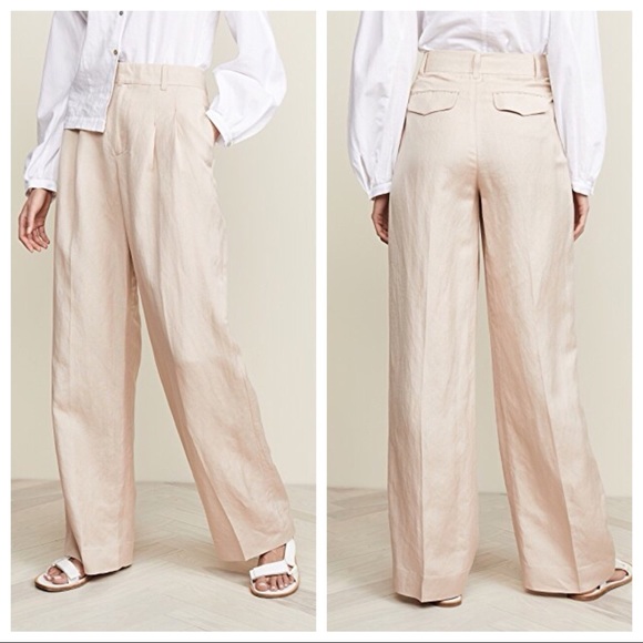 The Script Sophie Pleated Wide Leg Pants In Nude - Picture 1 of 5